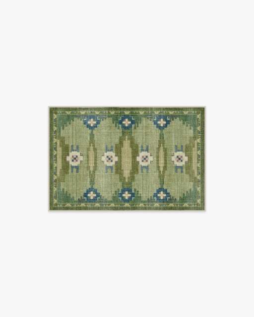 Annika Green Rug - 60x90 - Machine Washable Area Rug - Kid & Pet Friendly - Indoor Rugs - Ruggable - image 1