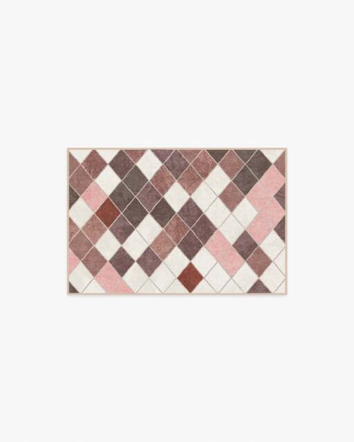 Diamond Mosaic Terracotta Flatwoven Rug - 60x90 - Machine Washable Area Rug - Kid & Pet Friendly - Indoor Rugs - Ruggable - image 1