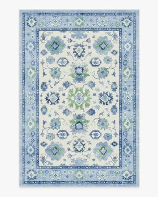 Serena Blue Rug by Mrs. Alice - 200x290 - Machine Washable Area Rug - Kid & Pet Friendly - Indoor Rugs - Ruggable - image 1