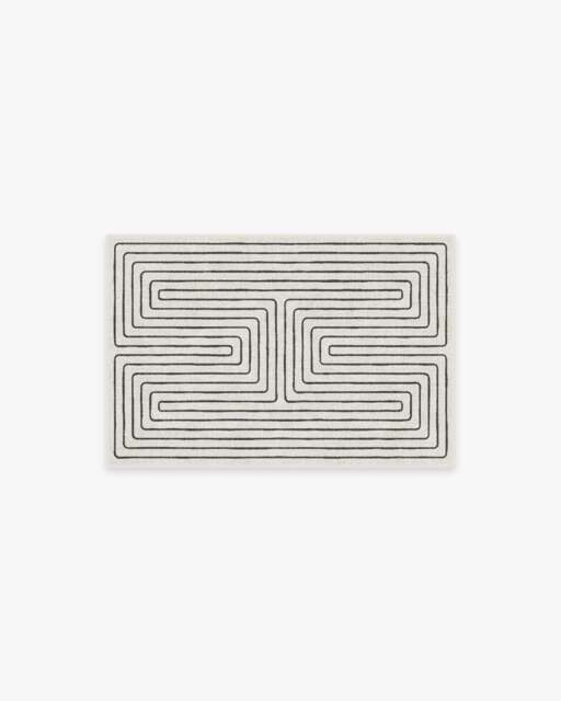 Labyrinth Black & Ivory Rug by Jonathan Adler - 60x90 - Machine Washable Area Rug - Kid & Pet Friendly - Indoor Rugs - Ruggable - image 1