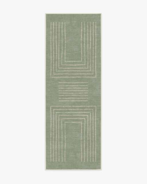 Valencia Sage Green Flatwoven Rug - 75x215 - Machine Washable Area Rug - Kid & Pet Friendly - Indoor Rugs - Ruggable - image 1