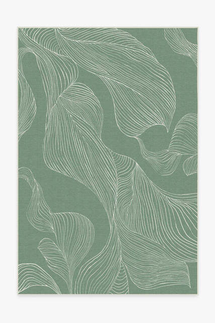 Sana Laurel Green Outdoor Rug - 185x275 - Machine Washable Area Rug - Kid & Pet Friendly - Indoor Rugs - Ruggable - image 1