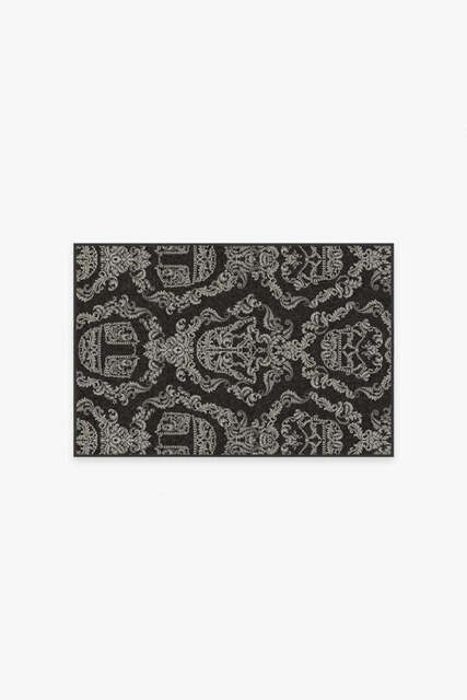 Dark Side Damask Charcoal Rug - 60x90 - Machine Washable Area Rug - Kid & Pet Friendly - Indoor Rugs - Ruggable - image 1