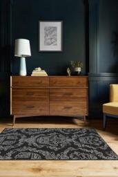 Dark Side Damask Charcoal Rug - 60x90 - Machine Washable Area Rug - Kid & Pet Friendly - Indoor Rugs - Ruggable - thumbnail 3
