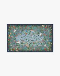 Lily Pad Midnight Multicolour Flatwoven Rug - 90x150 - Machine Washable Area Rug - Kid & Pet Friendly - Indoor Rugs - Ruggable - thumbnail 1