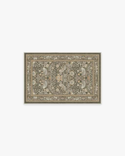 Strawberry Thief Stone Gold Rug by Morris & Co. - 60x90 - Machine Washable Area Rug - Kid & Pet Friendly - Indoor Rugs - Ruggable - image 1