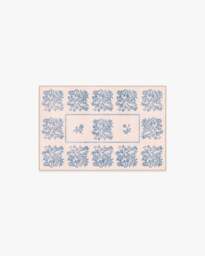 Iona Cream & Blue Flatwoven Rug - 60x90 - Machine Washable Area Rug - Kid & Pet Friendly - Indoor Rugs - Ruggable - thumbnail 1