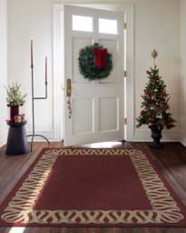 Ribbon Border Red & Natural Rug - 75x305 - Machine Washable Area Rug - Kid & Pet Friendly - Indoor Rugs - Ruggable - thumbnail 2