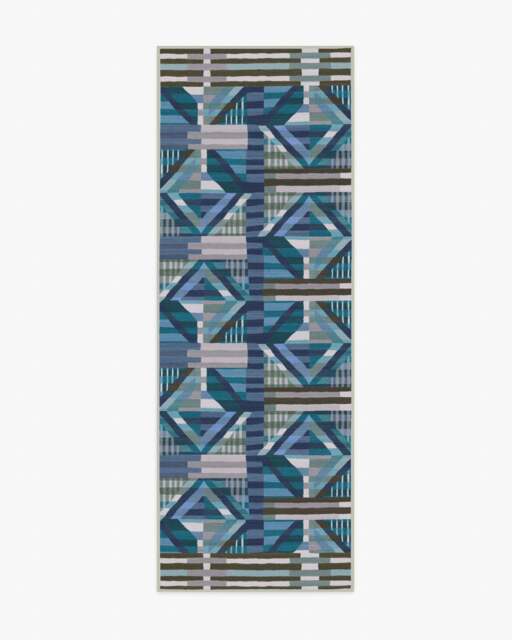 Paloma Blue Outdoor Rug - 75x215 - Machine Washable Area Rug - Kid & Pet Friendly - Outdoor Rugs - Ruggable - image 1