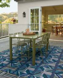 Paloma Blue Outdoor Rug - 75x215 - Machine Washable Area Rug - Kid & Pet Friendly - Outdoor Rugs - Ruggable - thumbnail 2