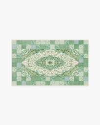 Playful Patchwork Green Flatwoven Rug - 90x150 - Machine Washable Area Rug - Kid & Pet Friendly - Indoor Rugs - Ruggable - thumbnail 1