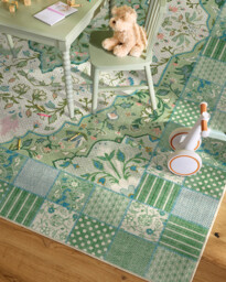 Playful Patchwork Green Flatwoven Rug - 90x150 - Machine Washable Area Rug - Kid & Pet Friendly - Indoor Rugs - Ruggable - thumbnail 2