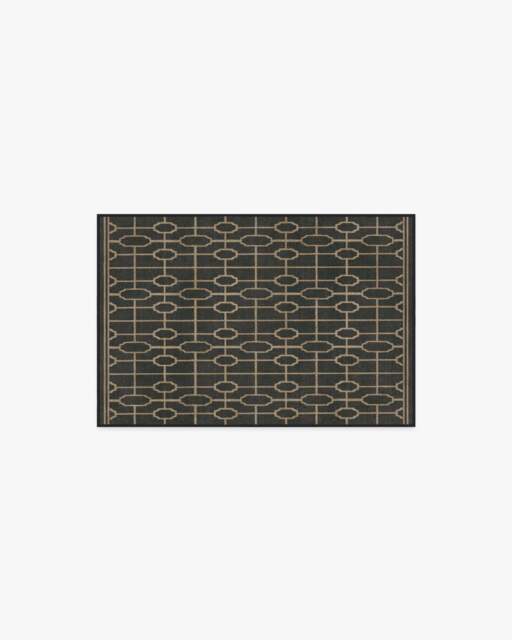 Diana Trellis Black & Gold Flatwoven Rug by The Hiltons - 60x90 - Machine Washable Area Rug - Kid & Pet Friendly - Indoor Rugs - Ruggable - image 1