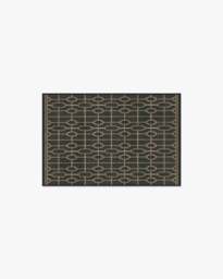 Diana Trellis Black & Gold Flatwoven Rug by The Hiltons - 60x90 - Machine Washable Area Rug - Kid & Pet Friendly - Indoor Rugs - Ruggable - thumbnail 1