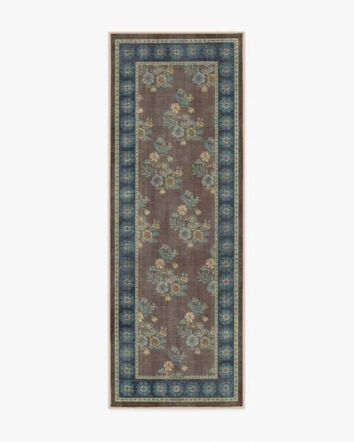 Pennywood Brown & Blue Rug - 75x215 - Machine Washable Area Rug - Kid & Pet Friendly - Indoor Rugs - Ruggable - image 1