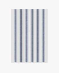 Cosette Stripe Ivory & Indigo Flatwoven Rug - 120x185 - Machine Washable Area Rug - Kid & Pet Friendly - Indoor Rugs - Ruggable - thumbnail 1