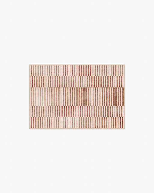 Shadow Stripe Terracotta Rug - 60x90 - Machine Washable Area Rug - Kid & Pet Friendly - Indoor Rugs - Ruggable - image 1