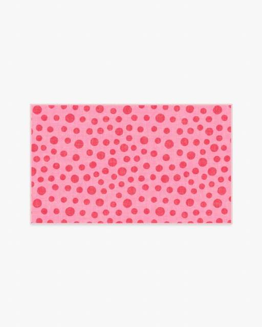 Dancing Dots Pink & Red Rug - 90x150 - Machine Washable Area Rug - Kid & Pet Friendly - Indoor Rugs - Ruggable - image 1