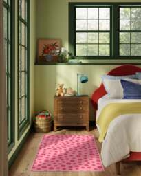 Dancing Dots Pink & Red Rug - 90x150 - Machine Washable Area Rug - Kid & Pet Friendly - Indoor Rugs - Ruggable - thumbnail 2