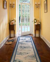 Provence Toile Delft Blue Flatwoven Rug - 60x90 - Machine Washable Area Rug - Kid & Pet Friendly - Indoor Rugs - Ruggable - thumbnail 2