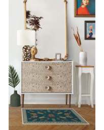 Flutterby Flatwoven Rug by Iris Apfel Blue - 60x90 - Machine Washable Area Rug - Kid & Pet Friendly - Indoor Rugs - Ruggable - thumbnail 2