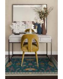 Flutterby Flatwoven Rug by Iris Apfel Blue - 60x90 - Machine Washable Area Rug - Kid & Pet Friendly - Indoor Rugs - Ruggable - thumbnail 3