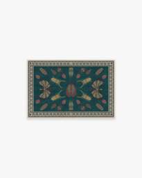 Flutterby Flatwoven Rug by Iris Apfel Blue - 60x90 - Machine Washable Area Rug - Kid & Pet Friendly - Indoor Rugs - Ruggable - thumbnail 1