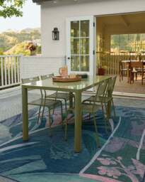 Palmera Blue Outdoor Rug - 75x215 - Machine Washable Area Rug - Kid & Pet Friendly - Outdoor Rugs - Ruggable - thumbnail 2