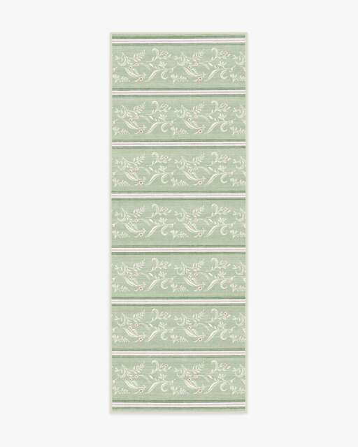 Sambuco Stripe Celadon Outdoor Rug Green - 75x215 - Machine Washable Area Rug - Kid & Pet Friendly - Outdoor Rugs - Ruggable - image 1