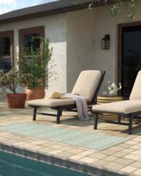 Sambuco Stripe Celadon Outdoor Rug Green - 75x215 - Machine Washable Area Rug - Kid & Pet Friendly - Outdoor Rugs - Ruggable - thumbnail 2
