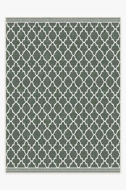 Varia Trellis Forest Green Outdoor Rug - 275x365 - Machine Washable Area Rug - Kid & Pet Friendly - Outdoor Rugs - Ruggable - image 1