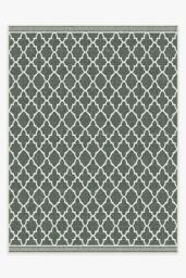 Varia Trellis Forest Green Outdoor Rug - 275x365 - Machine Washable Area Rug - Kid & Pet Friendly - Outdoor Rugs - Ruggable - thumbnail 1