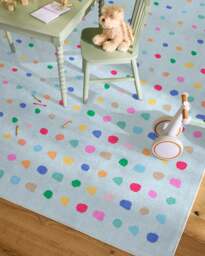 Jelly Dot Blue Rug - 90x150 - Machine Washable Area Rug - Kid & Pet Friendly - Indoor Rugs - Ruggable - thumbnail 2