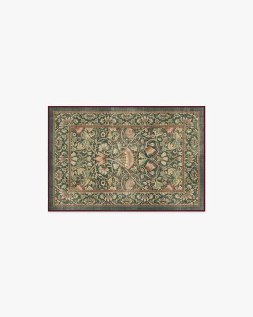 Lodden Soft Evergreen & Gold Flatwoven Rug by Morris & Co. - 60x90 - Machine Washable Area Rug - Kid & Pet Friendly - Indoor Rugs - Ruggable - image 1
