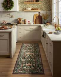 Lodden Soft Evergreen & Gold Flatwoven Rug by Morris & Co. - 60x90 - Machine Washable Area Rug - Kid & Pet Friendly - Indoor Rugs - Ruggable - thumbnail 2