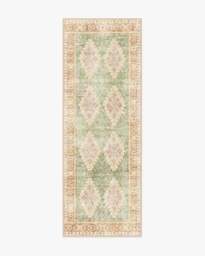 Zosia Sage & Gold Flatwoven Rug - 75x215 - Machine Washable Area Rug - Kid & Pet Friendly - Indoor Rugs - Ruggable