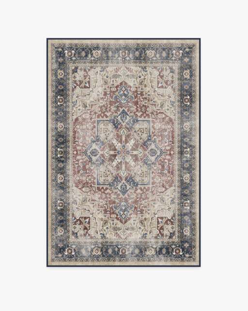 Kamran Royal Blue Flatwoven Rug - 120x185 - Machine Washable Area Rug - Kid & Pet Friendly - Indoor Rugs - Ruggable - image 1
