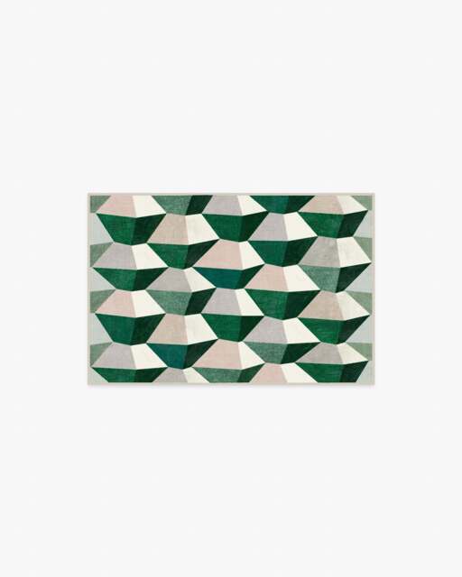Zeno Green Flatwoven Rug - 60x90 - Machine Washable Area Rug - Kid & Pet Friendly - Indoor Rugs - Ruggable - image 1