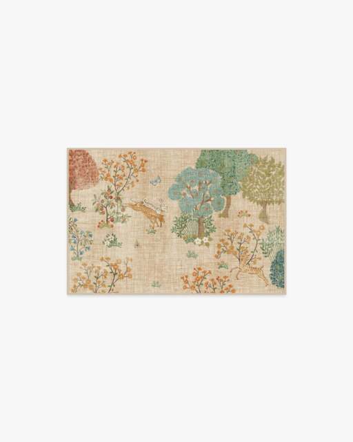 Pamir Garden Fern Flatwoven Rug by Sanderson Green - 60x90 - Machine Washable Area Rug - Kid & Pet Friendly - Indoor Rugs - Ruggable - image 1
