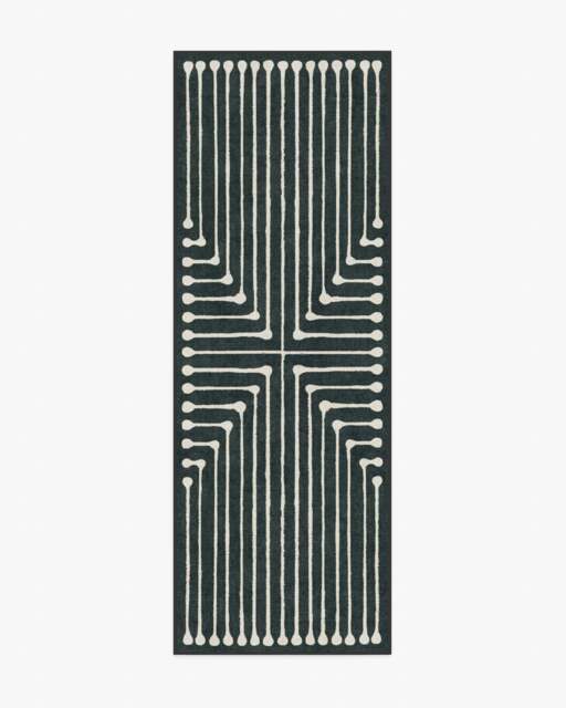 Inkdrop Charcoal Flatwoven Rug by Jonathan Adler - 75x215 - Machine Washable Area Rug - Kid & Pet Friendly - Indoor Rugs - Ruggable - image 1