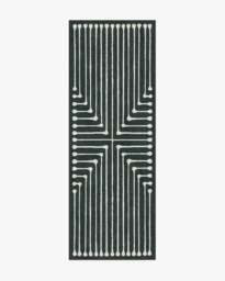 Inkdrop Charcoal Flatwoven Rug by Jonathan Adler - 75x215 - Machine Washable Area Rug - Kid & Pet Friendly - Indoor Rugs - Ruggable - thumbnail 1