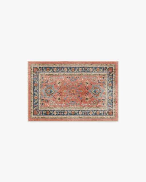 Calabria Coral Multicolour Flatwoven Rug - 60x90 - Machine Washable Area Rug - Kid & Pet Friendly - Indoor Rugs - Ruggable - image 1