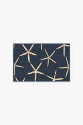 Starfish Navy Rug - 60x90 - Machine Washable Area Rug - Kid & Pet Friendly - Indoor Rugs - Ruggable - thumbnail 1