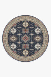 Ademi Royal Blue Tufted Rug - 245 Round - Machine Washable Area Rug - Kid & Pet Friendly - Indoor Rugs - Ruggable - thumbnail 1