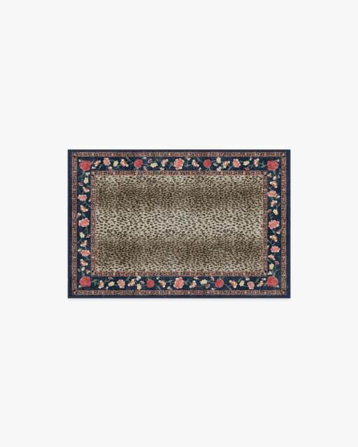 Kensington Sapphire & Brown Flatwoven Rug by RIXO - 60x90 - Machine Washable Area Rug - Kid & Pet Friendly - Indoor Rugs - Ruggable - image 1