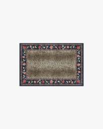 Kensington Sapphire & Brown Flatwoven Rug by RIXO - 60x90 - Machine Washable Area Rug - Kid & Pet Friendly - Indoor Rugs - Ruggable - thumbnail 1