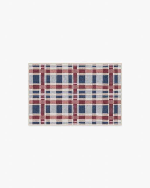 Finn Red & Blue Rug - 60x90 - Machine Washable Area Rug - Kid & Pet Friendly - Indoor Rugs - Ruggable