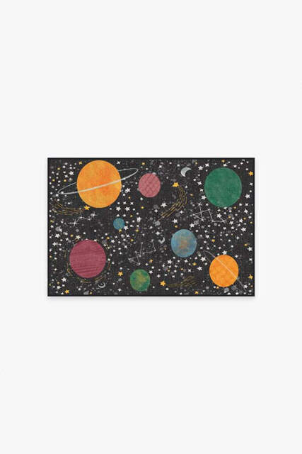 Outer Space Black Rug - 60x90 - Machine Washable Area Rug - Kid & Pet Friendly - Indoor Rugs - Ruggable - image 1