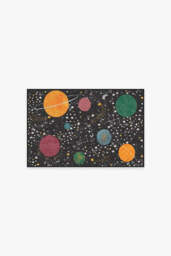 Outer Space Black Rug - 60x90 - Machine Washable Area Rug - Kid & Pet Friendly - Indoor Rugs - Ruggable