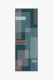 Quadra Teal Tufted Rug - 75x215 - Machine Washable Area Rug - Kid & Pet Friendly - Indoor Rugs - Ruggable - thumbnail 1
